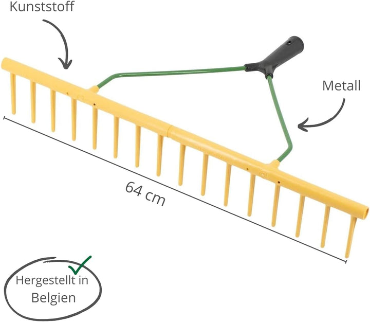 Rekord Rechen mit 16 Zinken aus Kunststoff, einseitig - ohne Stiel Breite: 64 cm Gartenrechen, Heure