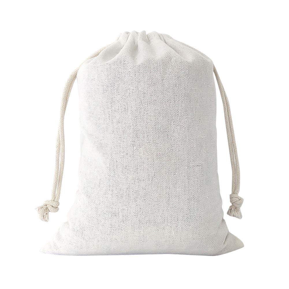 SumDirect 20 Stück Baumwolltasche Stoffbeutel mit Kordelzug, Baumwolle Säckchen Baumwollbeutel 15X20