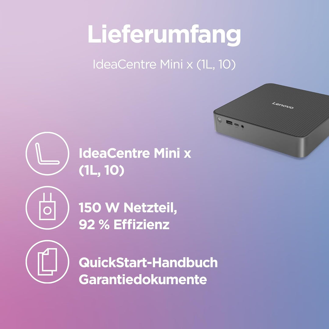 Lenovo IdeaCentre Mini x Desktop-PC | Copilot+ PC | Snapdragon X | 32GB RAM | 1TB SSD | Qualcomm Adr
