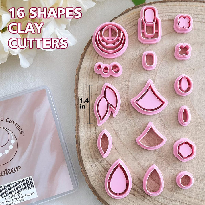 Keoker Embedded Clay Cutters - Polymer Clay Jewelry Making Tools, Earring Cutters Weiss, Weiss