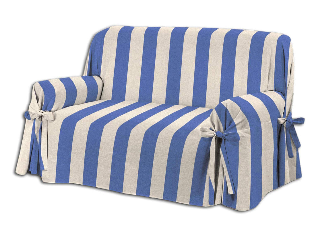HomeLife Sofabezug Beige Blau & Couch Überzug | weicher Sessel & Sofa Überzug & Sofaüberwurf Decke g