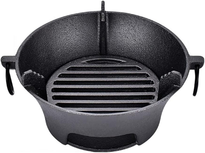 Carbon Ofen, 19.5cm*11.5cm Gusseisen Holzkohleherd, Herdplatte mit 1 Clip und 2 Tassen, Grillrost Gr
