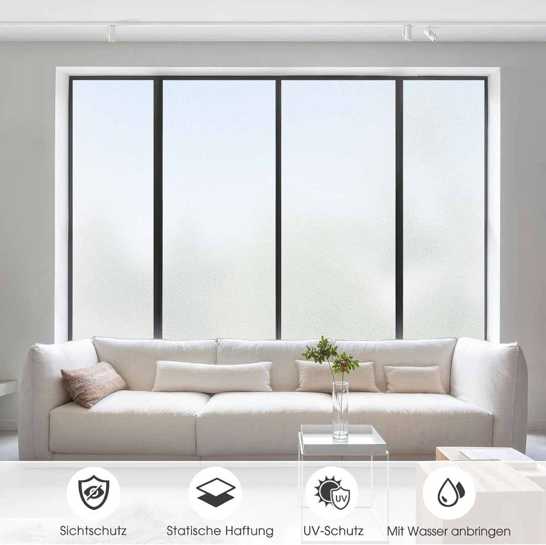 Lifetree Fensterfolie Blickdicht: Milchglasfolie Selbstklebend Fenster Sichtschutzfolie Blickdicht A