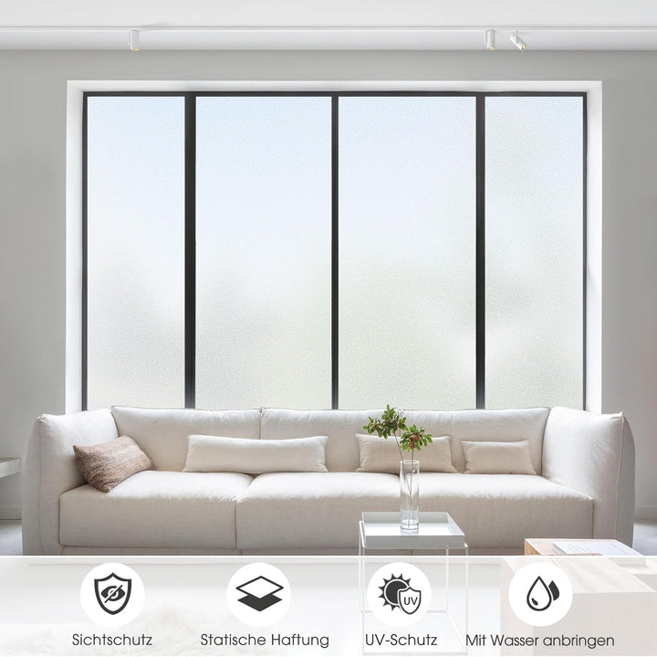 Lifetree Fensterfolie Blickdicht: Milchglasfolie Selbstklebend Fenster Sichtschutzfolie Blickdicht A
