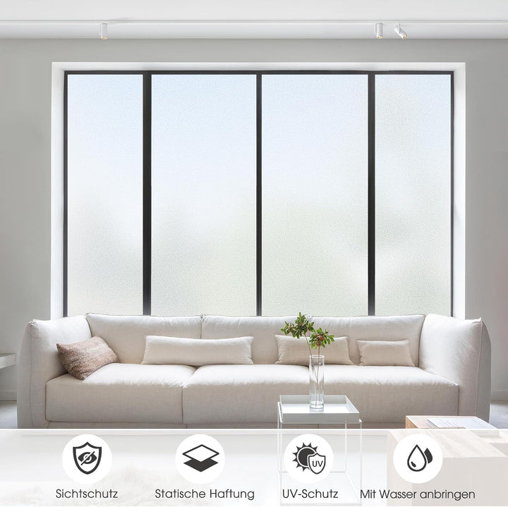 Lifetree Fensterfolie Blickdicht: Milchglasfolie Selbstklebend Fenster Sichtschutzfolie Blickdicht A
