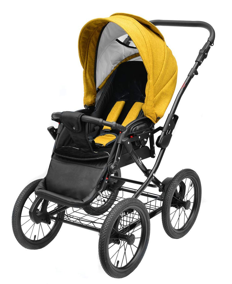 SKYLINE Klassisch Retro Stil Wicker LUX Kombi-Kinderwagen Buggy 3in1 Reise System Autositz (Isofix)