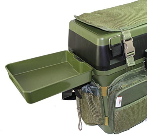 NGT Sitzbox Seat Box Sitzkiepe Angelkoffer Tackle Box mit Rucksacküberzug aus Canvas