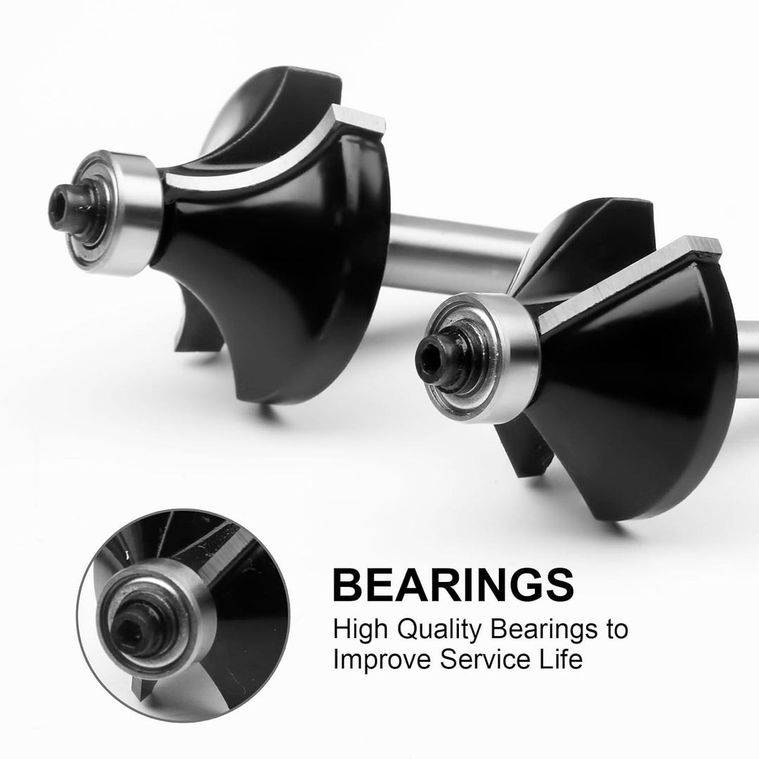 BAIDETS Pro 12tlg. Fräser Set für Holz - Hartmetall Fräsersatz, Zubehör Oberfräsen mit 8mm Schaft. 1
