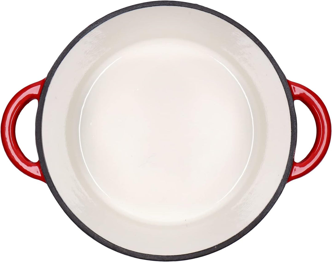 Kochtopf, Kasserole Fleischtopf aus emailliertem Gusseisen mit Deckel 3,5L, Ø24cm Edelstahl-Knauf, f