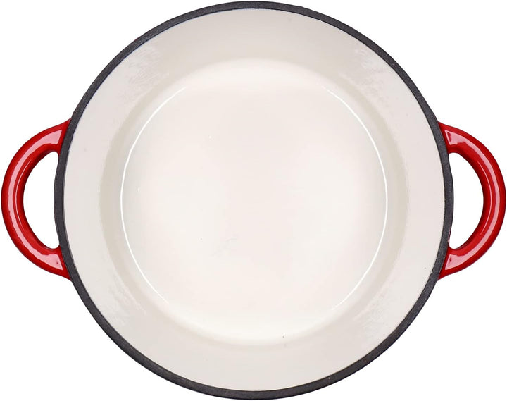 Kochtopf, Kasserole Fleischtopf aus emailliertem Gusseisen mit Deckel 3,5L, Ø24cm Edelstahl-Knauf, f