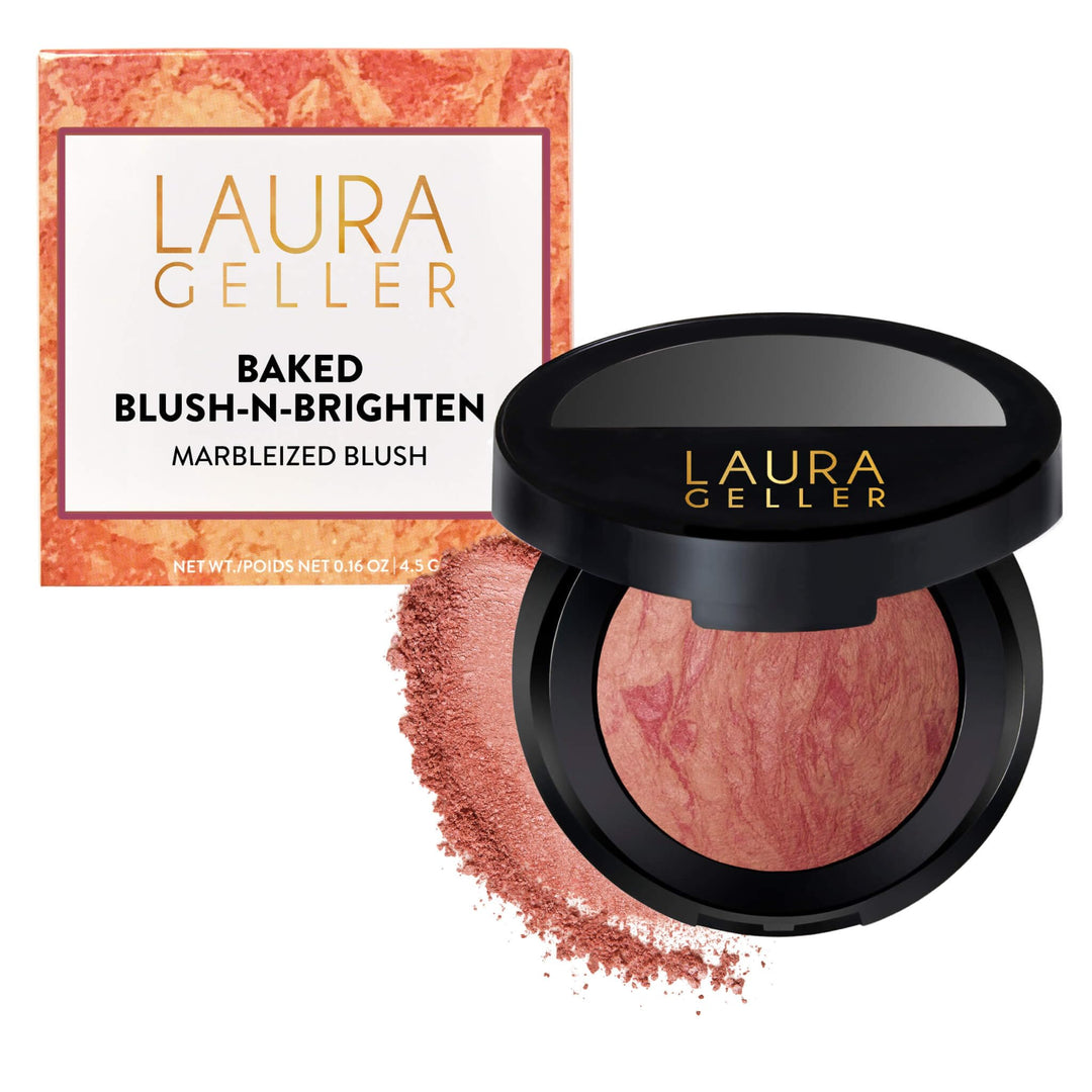 LAURA GELLER NEW YORK Baked Blush-n-Brighten Marbleized Blush-Tropical Peach Creamy Lightweight Matt