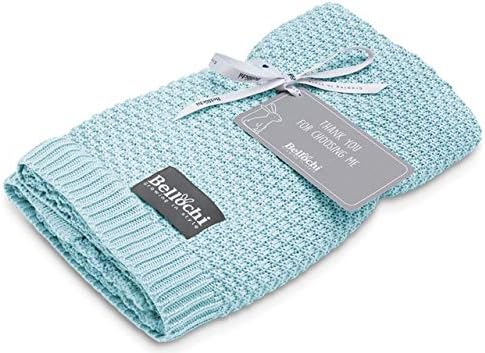 Bellochi Babydecke für Mädchen und Junge - 100% Bambus - Kuscheldecke Kinder Erstlingsdecke Strickde