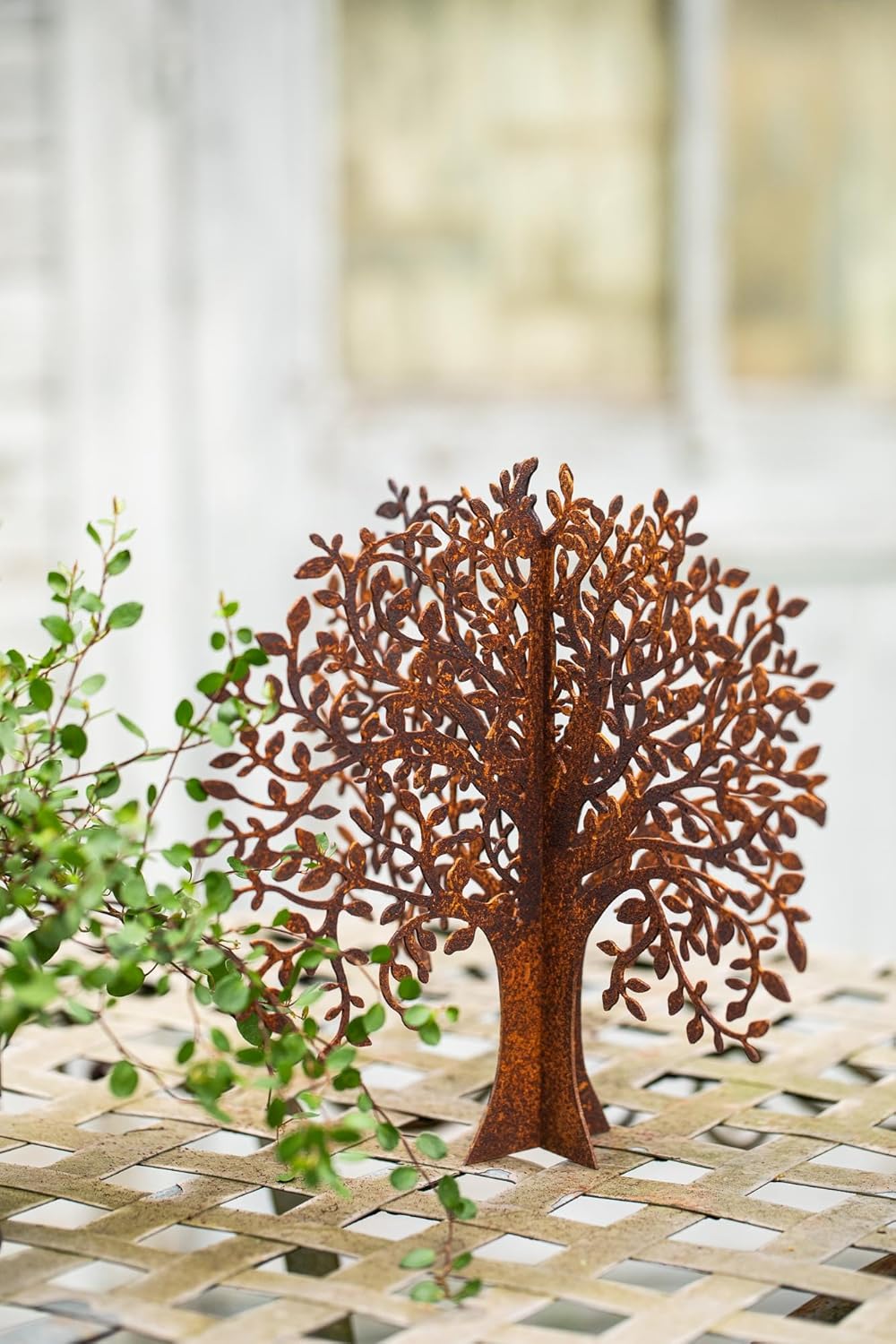 Bornhöft Metall Rost Gartendeko Edelrost rostige Garden Rost Deko Baum Lebensbaum Tischdeko Rostopti