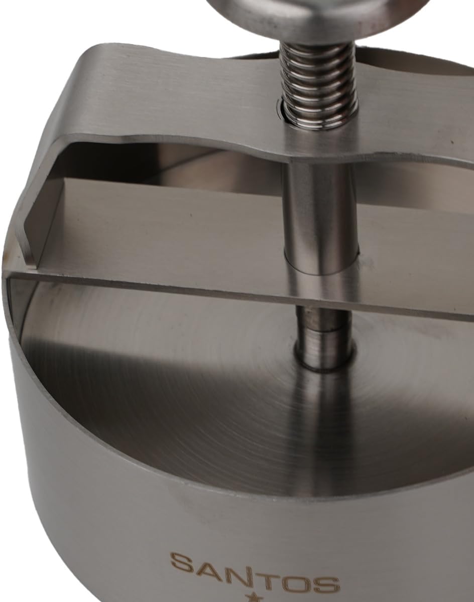 SANTOS Profi Burgerpresse Edelstahl – Patty-Presse für Ø 11 cm Burger, Flexible Dicke, einfache Hand