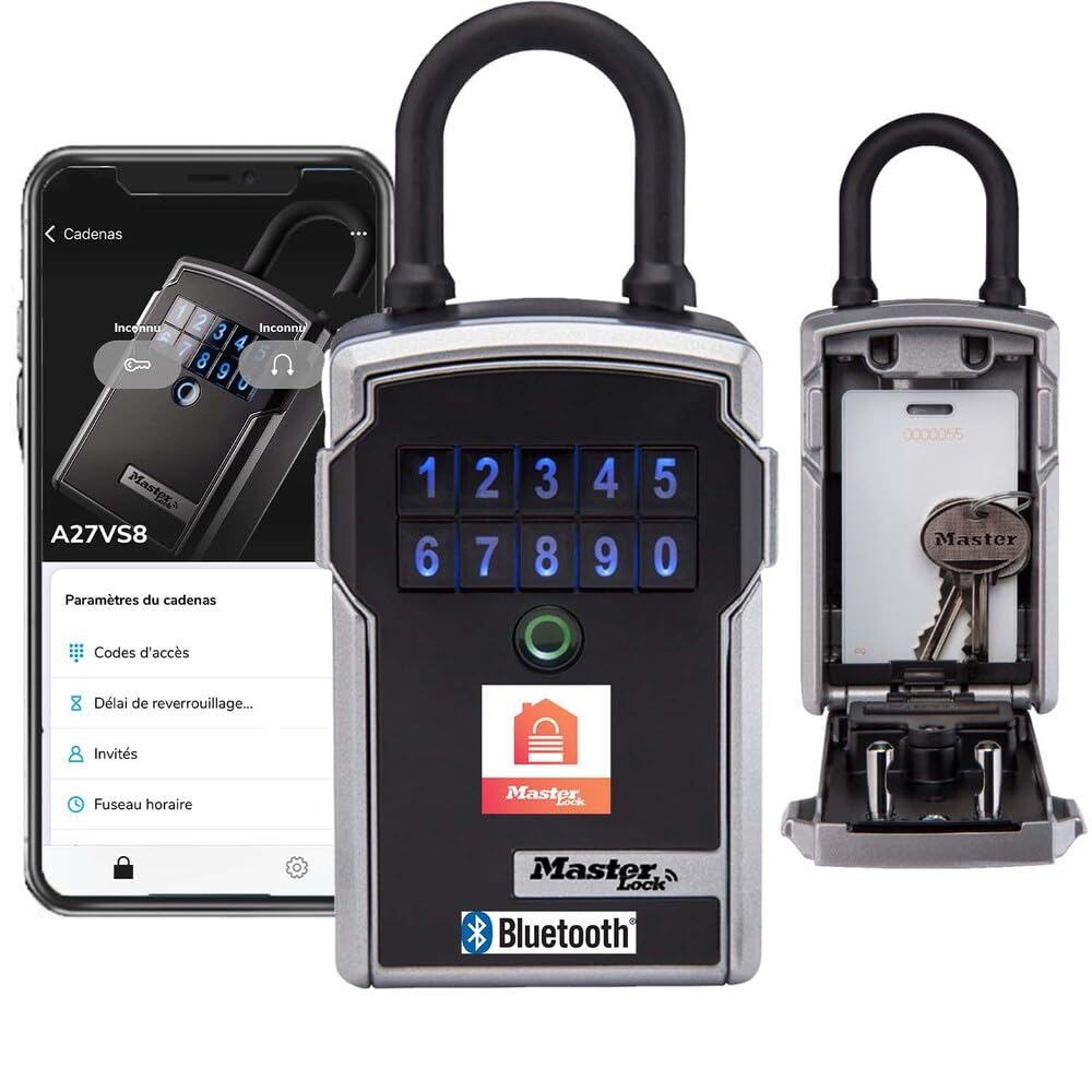 Master Lock Smart Connected Schlüsseltresor, Verschlüsselung nach Militärstandard, Aussen, mit Bügel