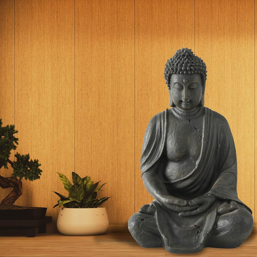 Boltze Buddha Figur sitzend (Höhe 40 cm, Statue aus Kunstharz, Feng-Shui Deko, Dekoration / Geschenk