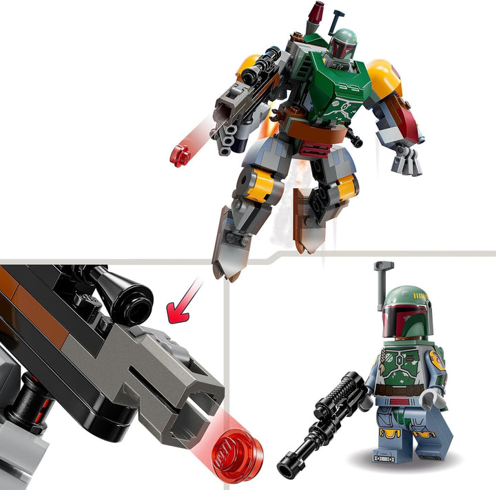 LEGO 75369 Star Wars Boba Fett Mech, baubare Actionfigur mit Blaster und Raketenrucksack mit Flick-S