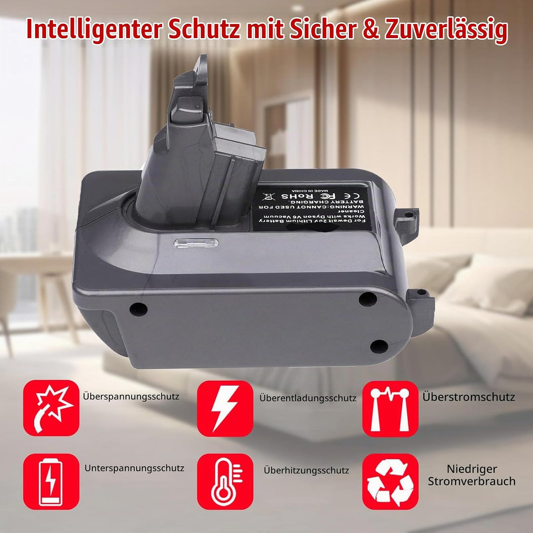Universal V6 Akku-Adapter für Dyson, kompatibel mit Bosch Professional 18V GBA System Akku, Mehrzwec