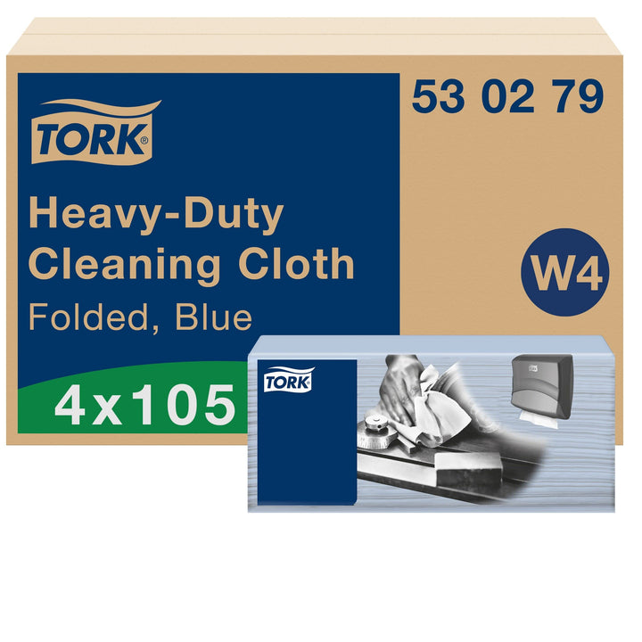 Tork Extra Starke Reinigungstücher Blau W4, stark und saugfähig, 5 × 105 Tücher, 530279
