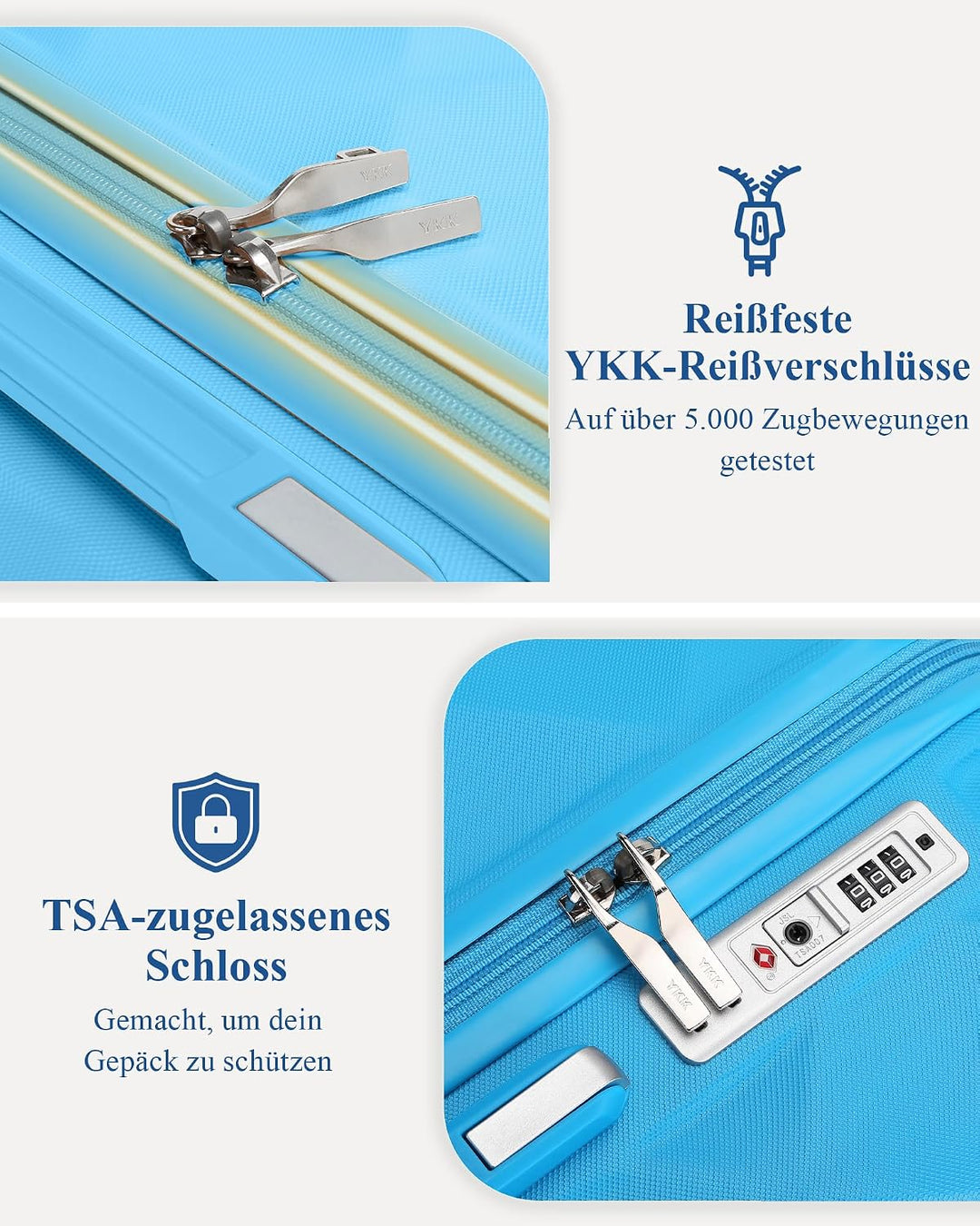 British Traveller Hartschalenkoffer Mittelgross 64 x 43 x 26.5 cm, Reisekoffer aus ABS + PC mit TSA-