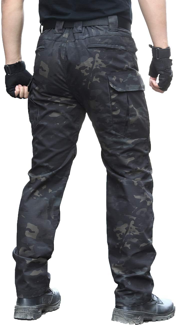 zuoxiangru Wasserfeste Herren Hose Relaxed Fit Tactical Combat Army Cargo Arbeitshose mit Mehrfachta