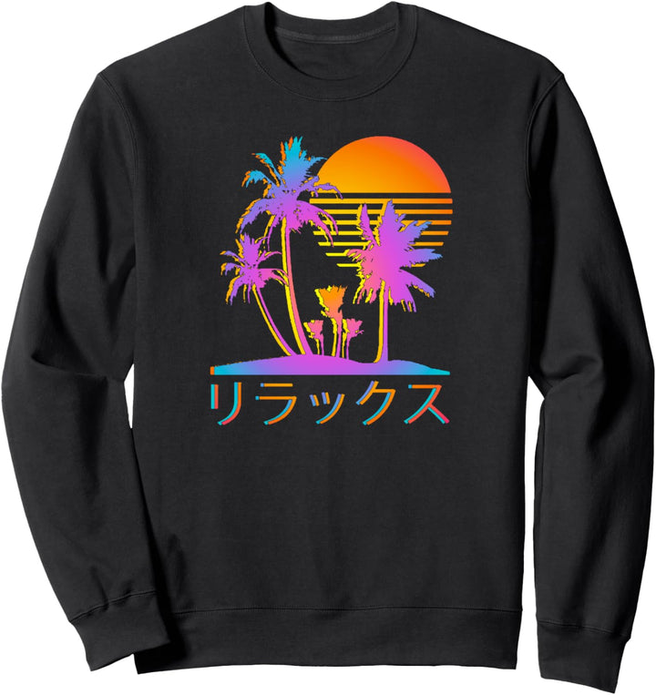 Japanisch Entspannen Vaporwave Harajuku Grafik Design Sweatshirt