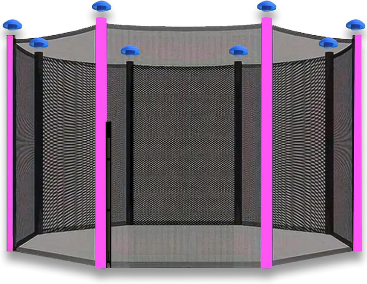 Trampolin Sicherheitsnetz Ersatznetz (für Trampolingestell 366cm mit 8 Stangen, Schwarz/Pink) 366 /