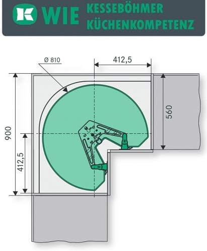 SO-TECH® Revo 90° Drehbeschlag für 90er Eckschrank