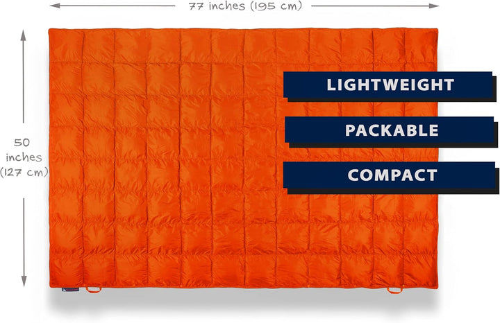 Get Out Gear Doppelt geschwollene Campingdecke – extra bauschig, verstaubar, leicht und warm, ideal