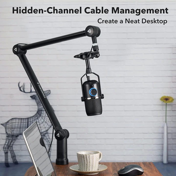 Mikrofonständer Boom Arm, THRONMAX S3 einstellbar 360 ° drehbar Mikrofonarm Schreibtisch, Tisch Stan