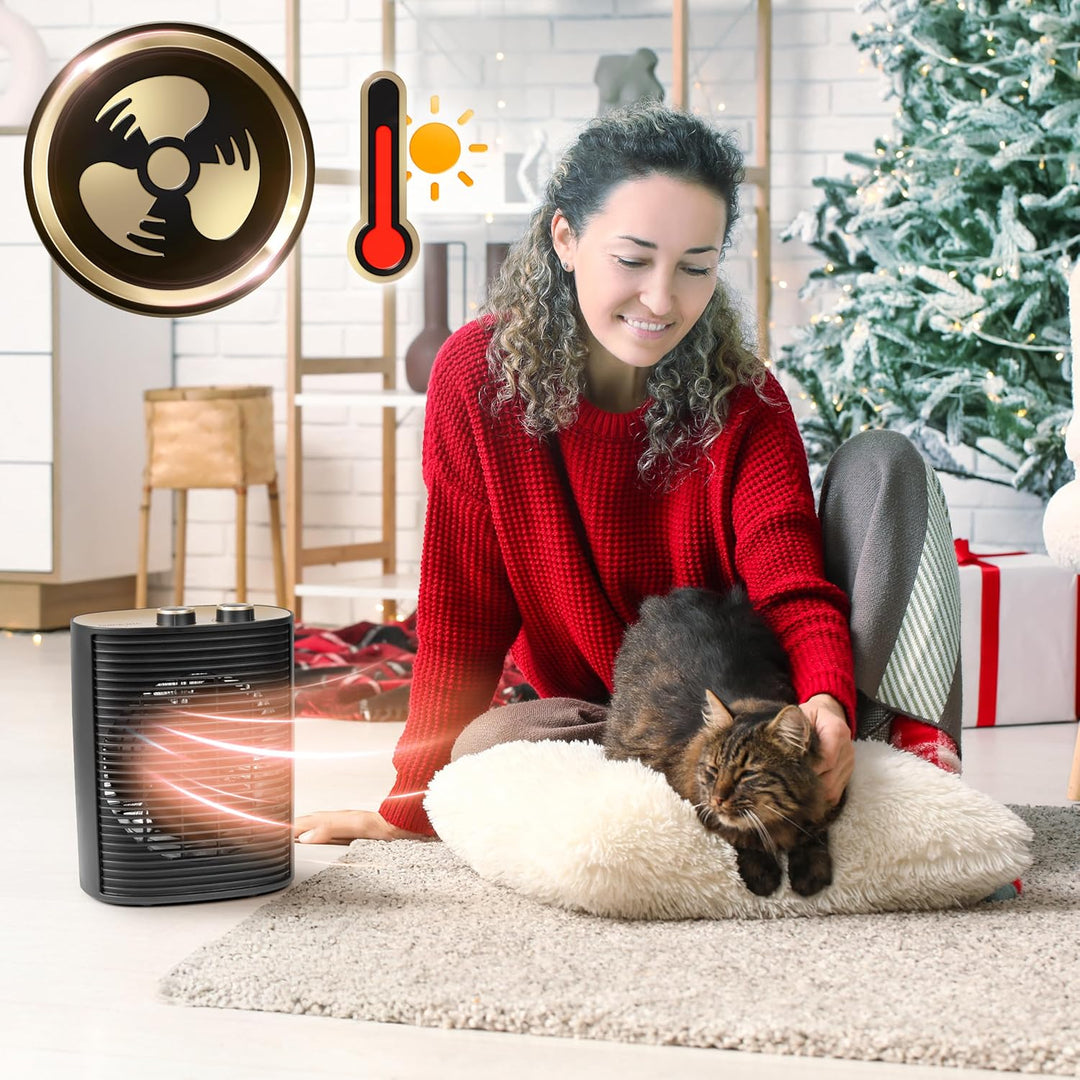Duronic Heizlüfter, 2000 Watt Elektroheizung für Steckdose, kleine Mini Heizung als Fusswärmer, Elek