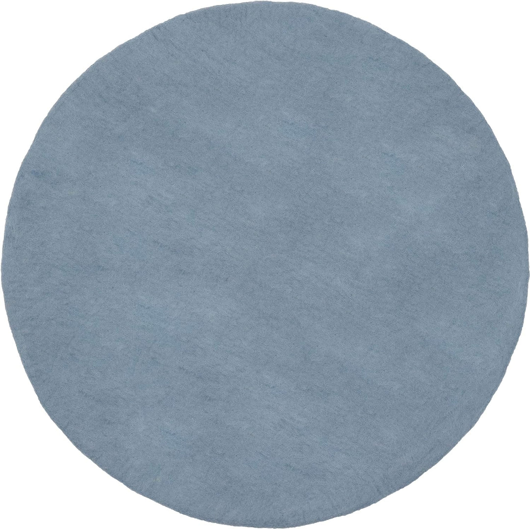 myfelt Mia Filzteppich — Ø 70 cm, ideal für Schlaf-, Wohn-, Kinderzimmer, Flur & Bad Hellblau 70cm Ø