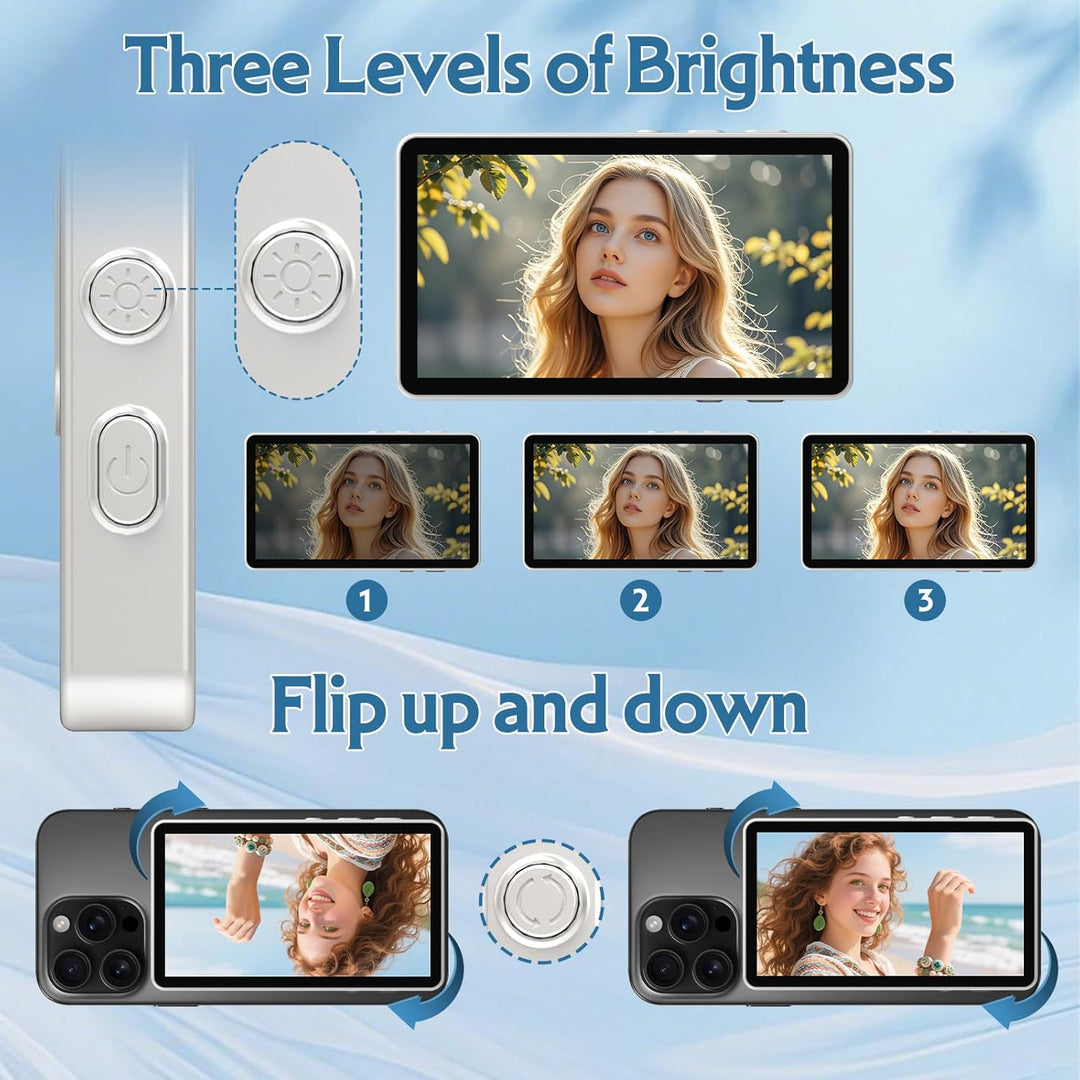 Handy Selfie Monitor für iPhone -1080P Vlog Selfie Bildschirm für Android,4" Selfie Monitor Screen W