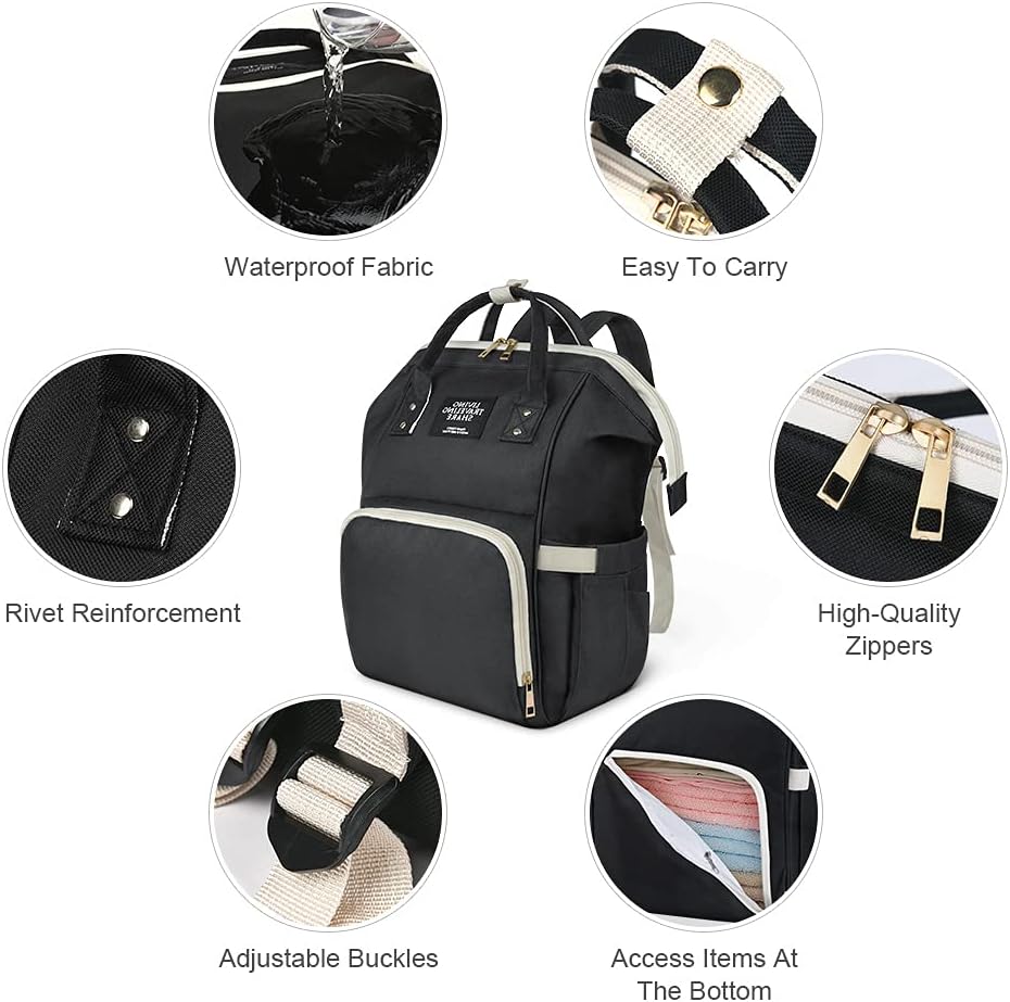 Vicloon Baby Wickelrucksack Wickeltasche, Wickeltasche Rucksack mit Babyflaschentasche, Multifunktio