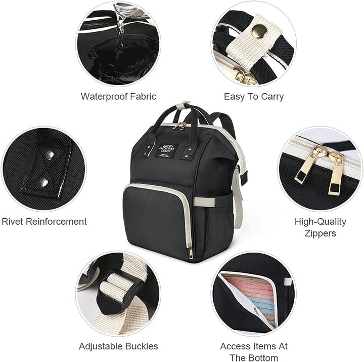 Vicloon Baby Wickelrucksack Wickeltasche, Wickeltasche Rucksack mit Babyflaschentasche, Multifunktio
