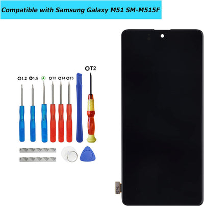 Vvsialeek Neu Ersatz AMOLED Plus Display Kompatibel Für Samsung Galaxy M51 SM-M515F Schwarz LCD Touc