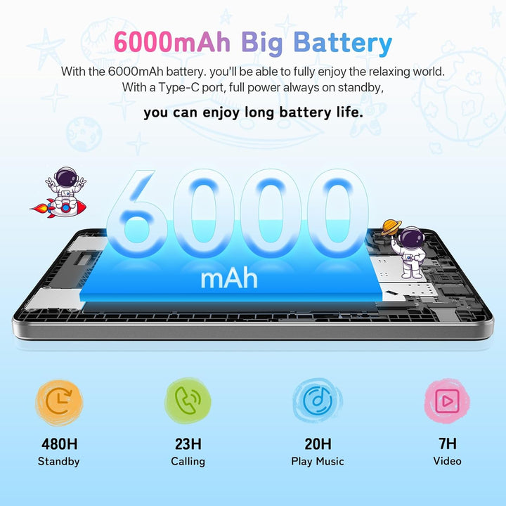 UMIDIGI Kinder Tablet 10.1 Zoll HD, G1 Tab Kids Tablet Android 13, 8GB(4+4)+64GB/TF 1TB Quad-Core,El