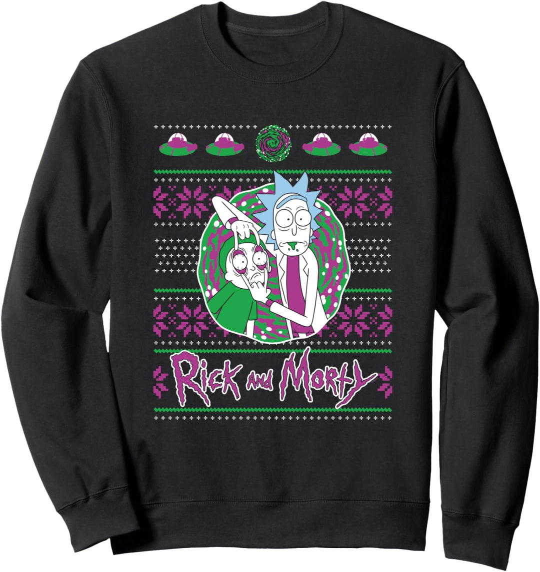 Weihnachten Adult Swim Rick & Morty Christmas Portal Sweatshirt