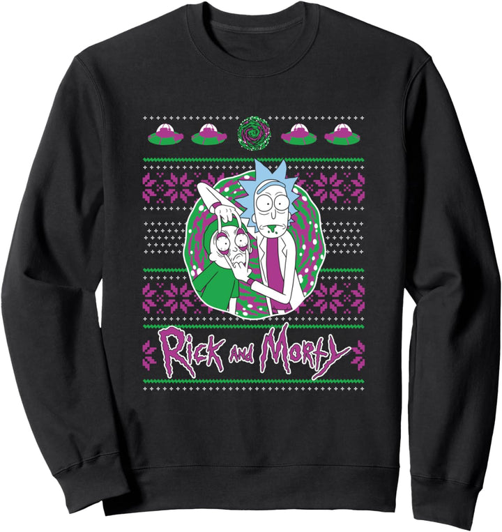 Weihnachten Adult Swim Rick & Morty Christmas Portal Sweatshirt