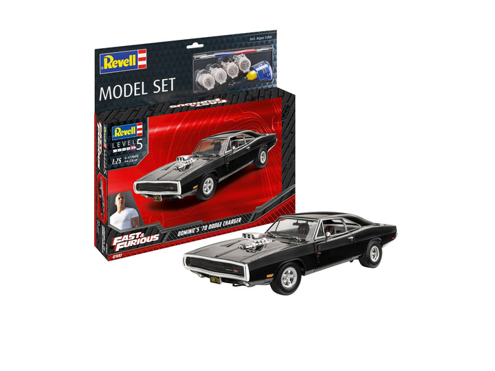 Revell 67693 Model Set F&F Dominixs 1970 Dodge Charger Fast & Furious Fahrzeug originalgetreuer Mode
