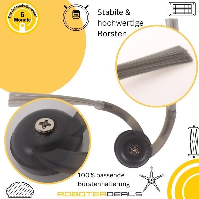 Roboter Deals - Zubehör Set, Ersatzteile Kit für Roborock Saros 10R (2X Filter, 1x Hauptbürste, 2X P