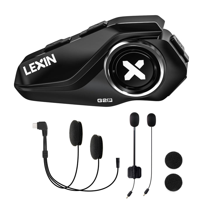 LEXIN G2 Motorrad Bluetooth Headset, Helm Kommunikationssystem für 2 bis zu 6 Personen in Reichweite