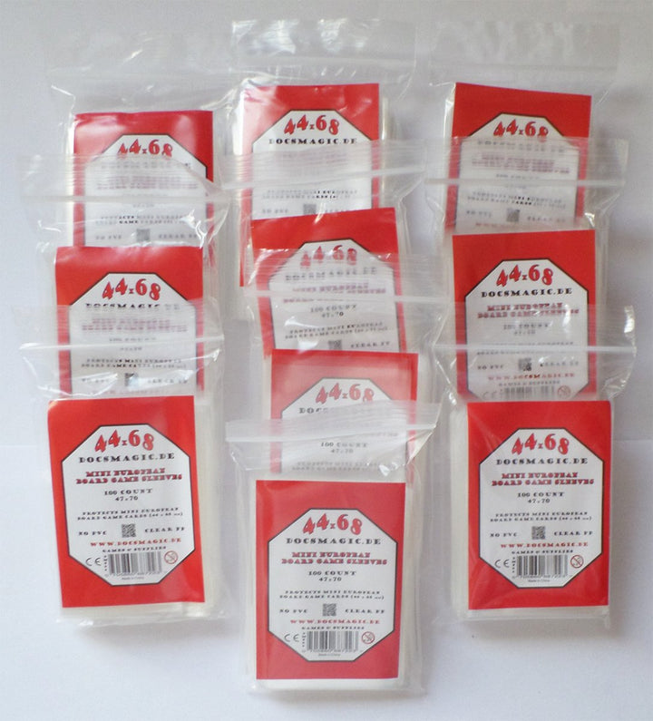 docsmagic.de 1.000 Mini European Board Game Sleeves - 10 Packs - 47 x 70 - Small EU - 44 x 68 Mini E