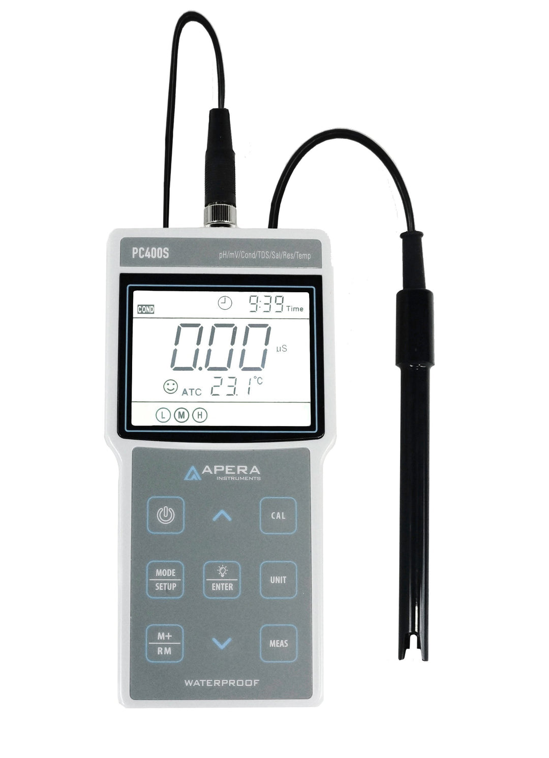 Apera Instruments PC400S tragbares pH/Leitfähigkeit Multi-Parameter-Messgerät, mit GLP Datenverwaltu