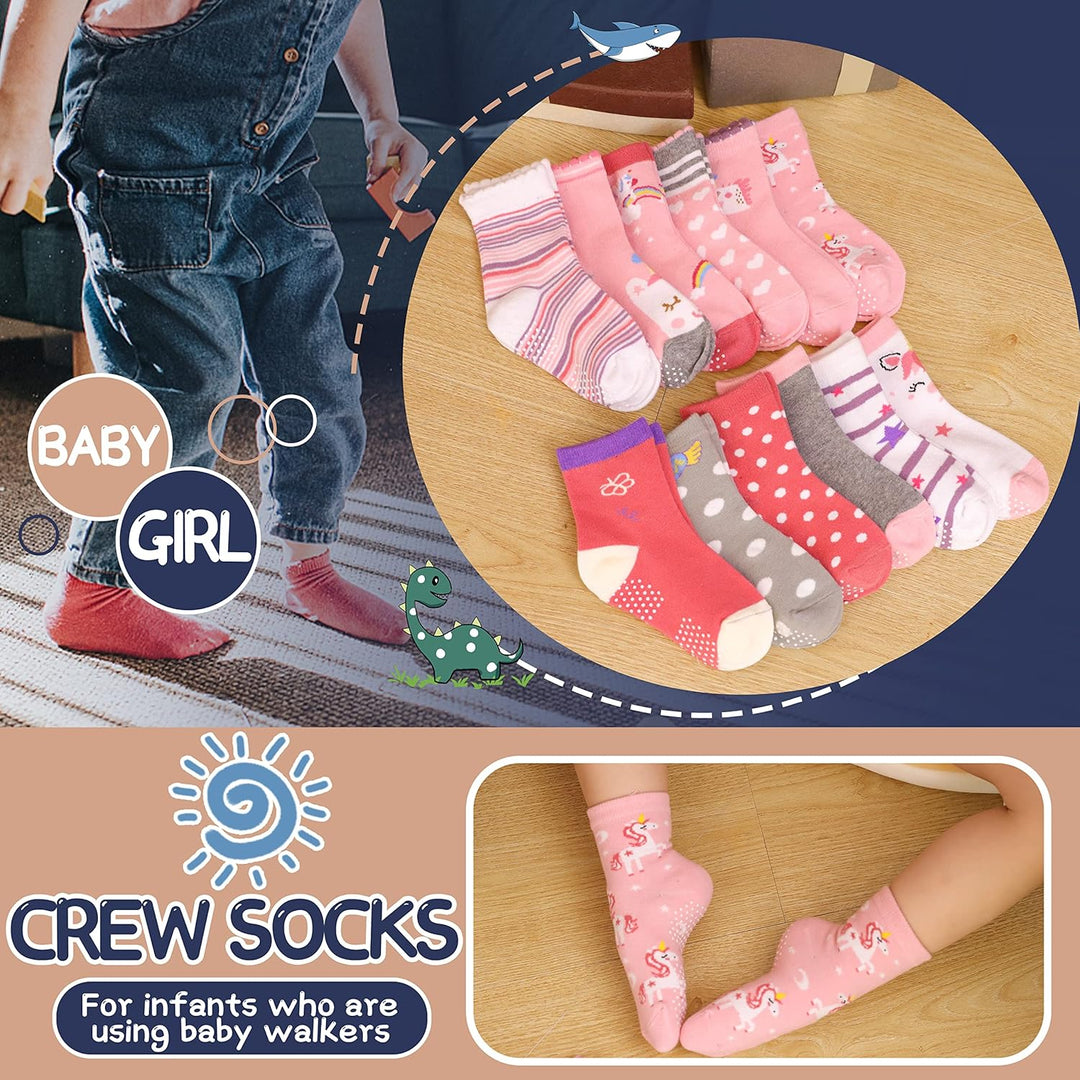 ANTSANG Stoppersocken Kinder Baby Mädchen Socken Anti Rutsch / Rutschfeste Socken Baumwolle Antiruts