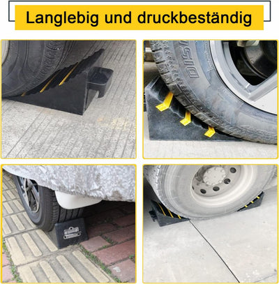 bimiti Gummi Unterlegkeil rutschfeste Unterseite Schwerlast, 2 Stück Unterlegkeile Bremskeile Schwar