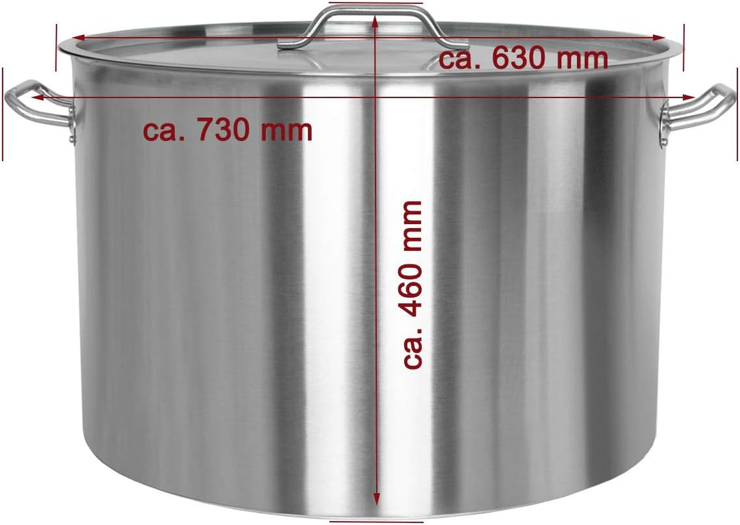 Beeketal 'BKT-113' Gastronomie Kochtopf ca. 106,5 Liter aus Edelstahl mit starken Griffen und Deckel