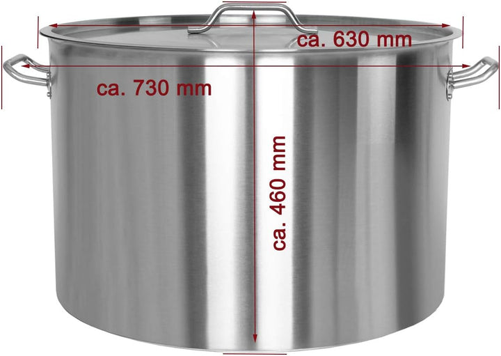 Beeketal 'BKT-113' Gastronomie Kochtopf ca. 106,5 Liter aus Edelstahl mit starken Griffen und Deckel