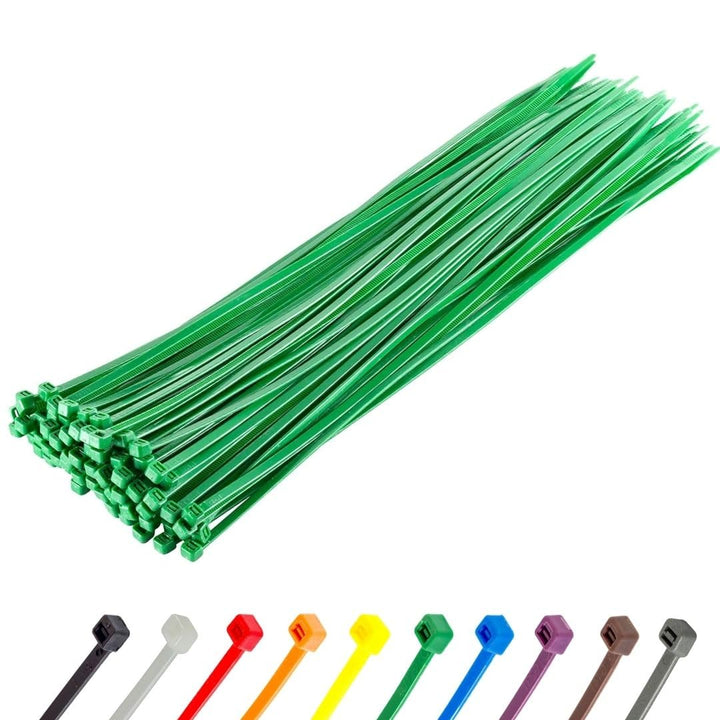 Gocableties Kabelbinder 100 Stück Grün, 450 mm x 9,0 mm mit 79,4 kg Zugfestigkeit, extra starkes, UV