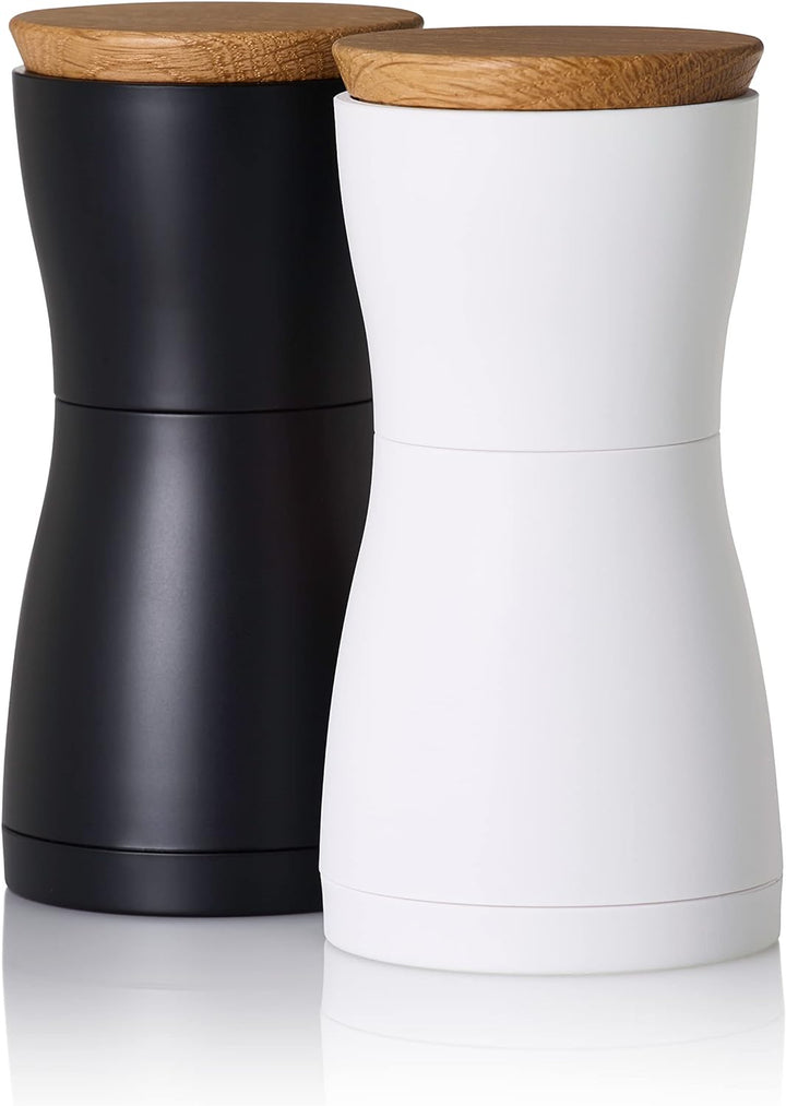 AdHoc MP127 Set Pfeffer- und Salzmühle Twin, CeraCut® Keramik Mahlwerk, black&white, Black&white